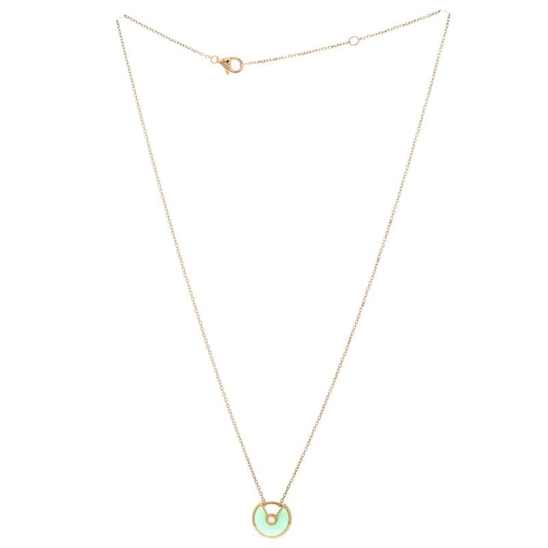 Cartier Amulette de Cartier Pendant Necklace 18K Yellow Gold with Chrysoprase - 2