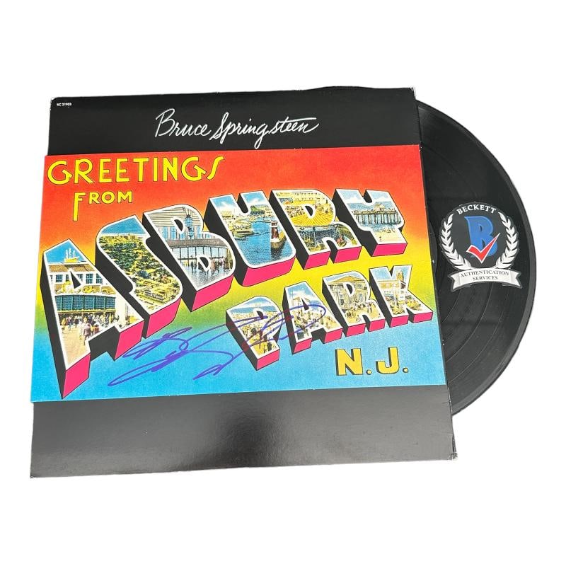 Bruce Springsteen Signed Autograph Greetings From Asbury Park Vinyl LP Beckett: Industry: Music,Signed: Yes,Autograph Authentication: Beckett,Object Type: Record,Original/Reproduction: Original,Country of Origin: United States