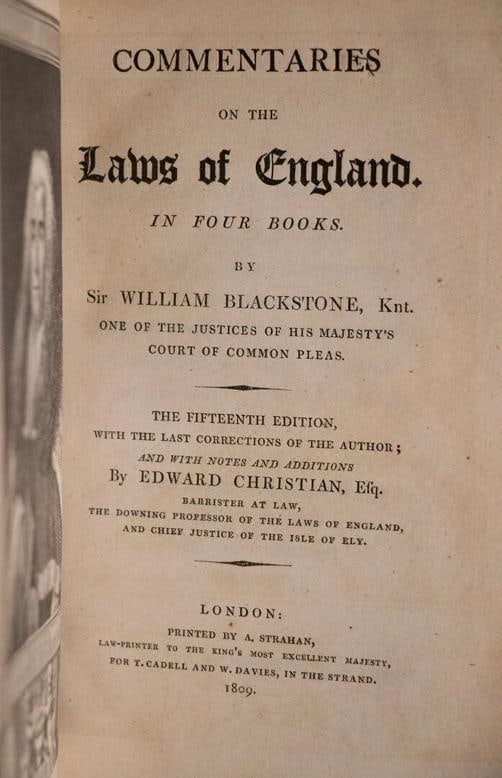 1809 COMMENTARIES ON THE LAWS OF ENGLAND William Blackstone Fine Leather Binding - 9