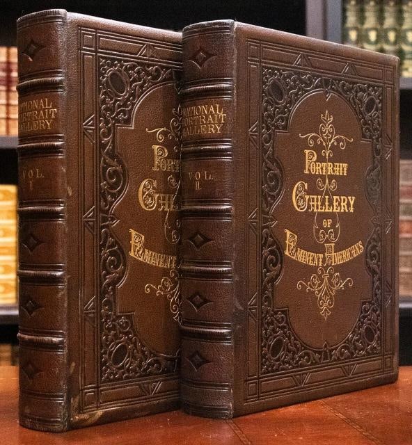 1862 National Portrait Gallery of Eminent Americans 1st edition Fine Leather 11" - 2