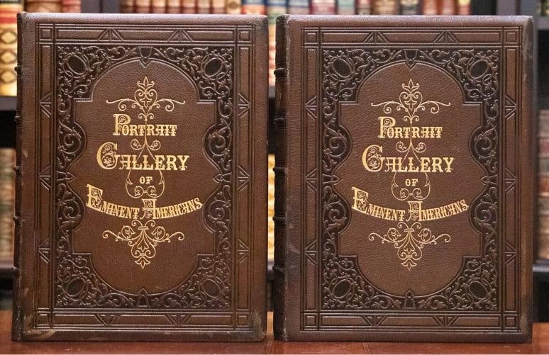 1862 National Portrait Gallery of Eminent Americans 1st edition Fine Leather 11" - 5