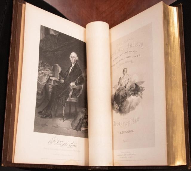 1862 National Portrait Gallery of Eminent Americans 1st edition Fine Leather 11" - 9