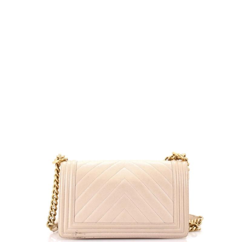 Chanel Boy Flap Bag Chevron Caviar Old Medium - 3
