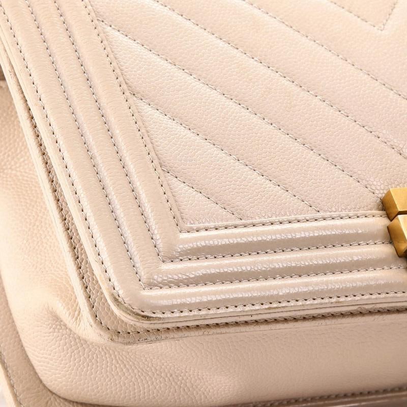 Chanel Boy Flap Bag Chevron Caviar Old Medium - 8
