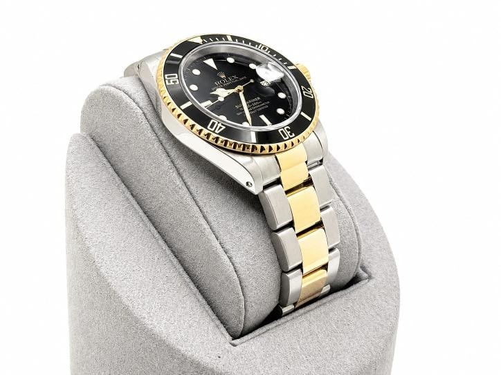 Rolex Submariner 16613 Black 18k Yellow Gold Stainless Steel Box Paper - 6