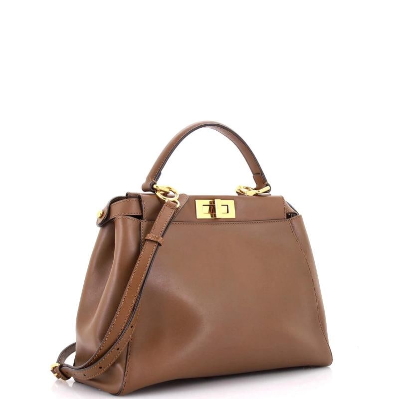 Fendi Peekaboo Iconic Bag Leather with Pequin Canvas Interior Regular - 2