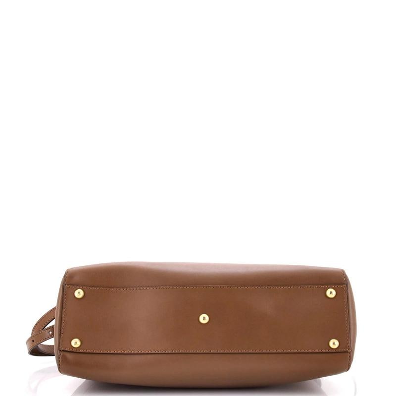 Fendi Peekaboo Iconic Bag Leather with Pequin Canvas Interior Regular - 4