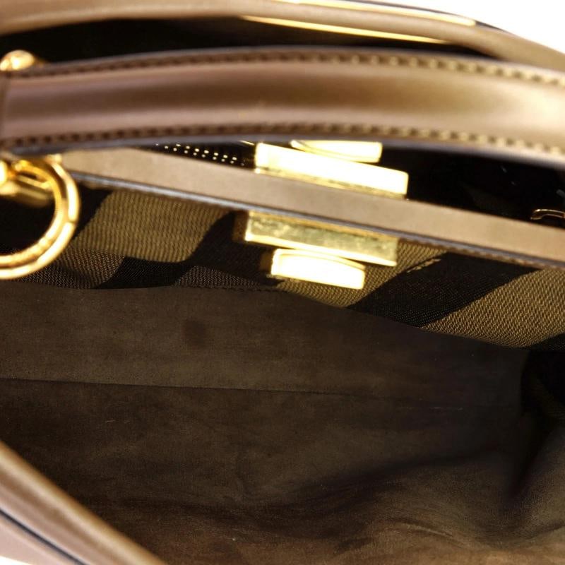 Fendi Peekaboo Iconic Bag Leather with Pequin Canvas Interior Regular - 5
