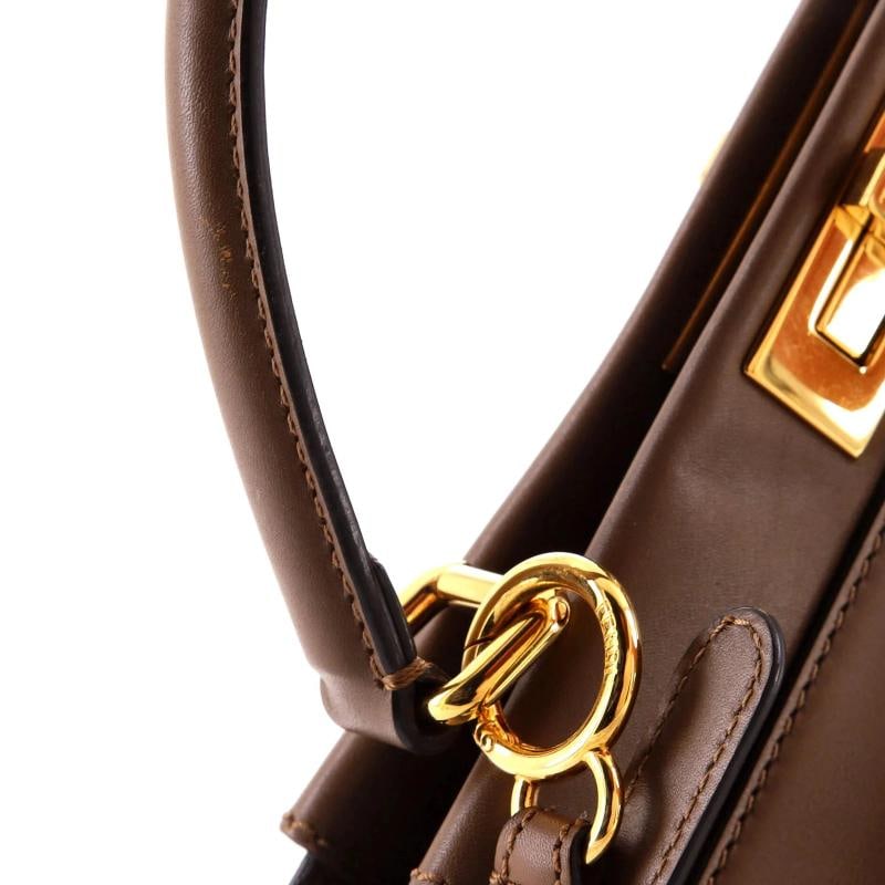 Fendi Peekaboo Iconic Bag Leather with Pequin Canvas Interior Regular - 7
