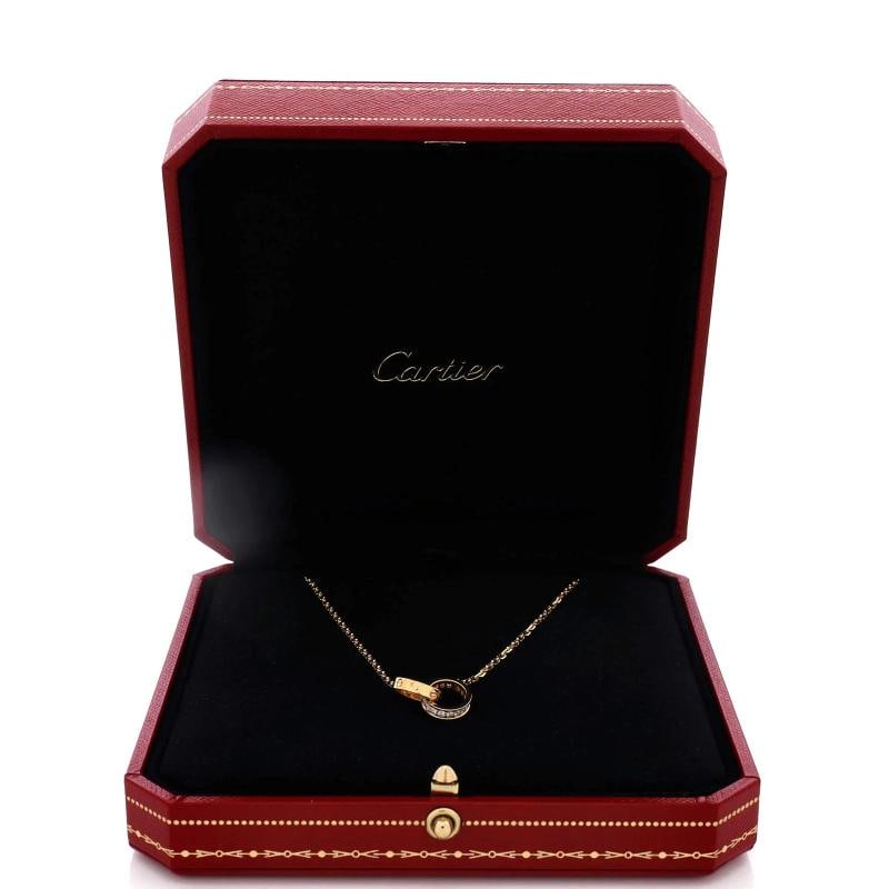 Cartier Love Interlocking Necklace 18K Yellow Gold and Diamonds - 2