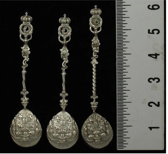 13 Antique c1900 German 800 Silver Wolf Knell Coffee Tea Spoons 5 3/4" - 4