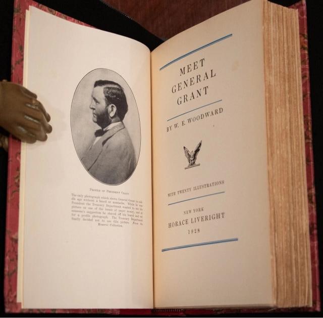 1928 Meet General Grant by W E Woodward 1st Edition Fine Leather Binding 9.5"Tal - 4