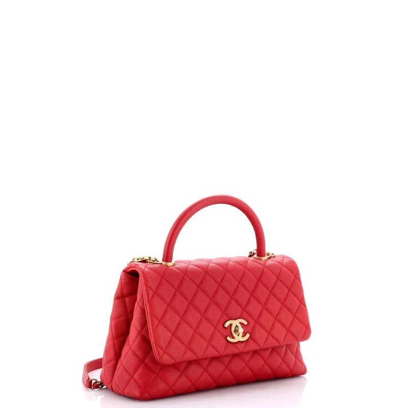 Chanel Coco Top Handle Bag Quilted Caviar Small - 2
