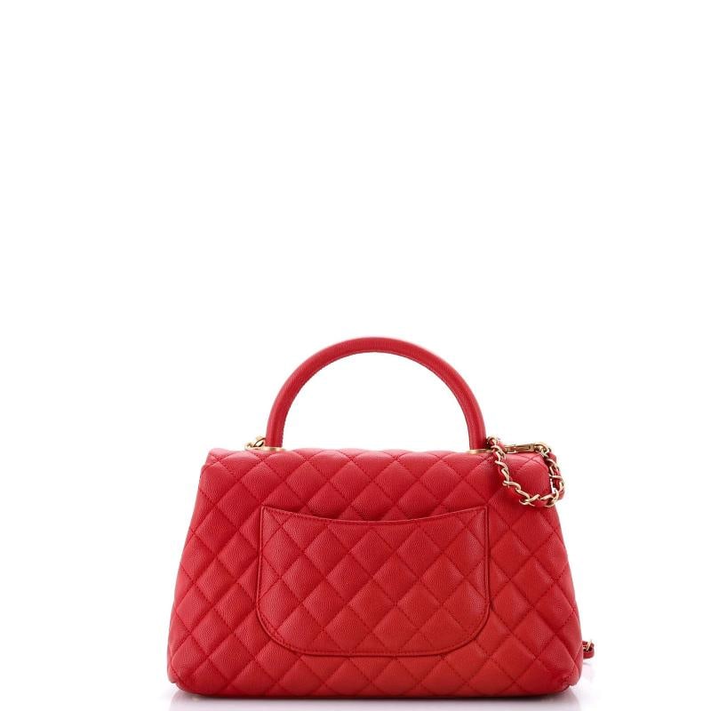 Chanel Coco Top Handle Bag Quilted Caviar Small - 3