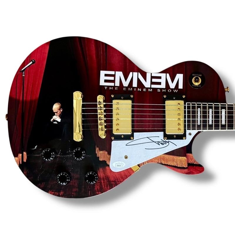 Eminem Signed Guitar Custom Graphics JSA COA The Eminem Show Slim Shady: Industry: Music,Autograph Authentication: James Spence (JSA),Original/Reproduction: Original,Signed: Yes,Country of Origin: United States