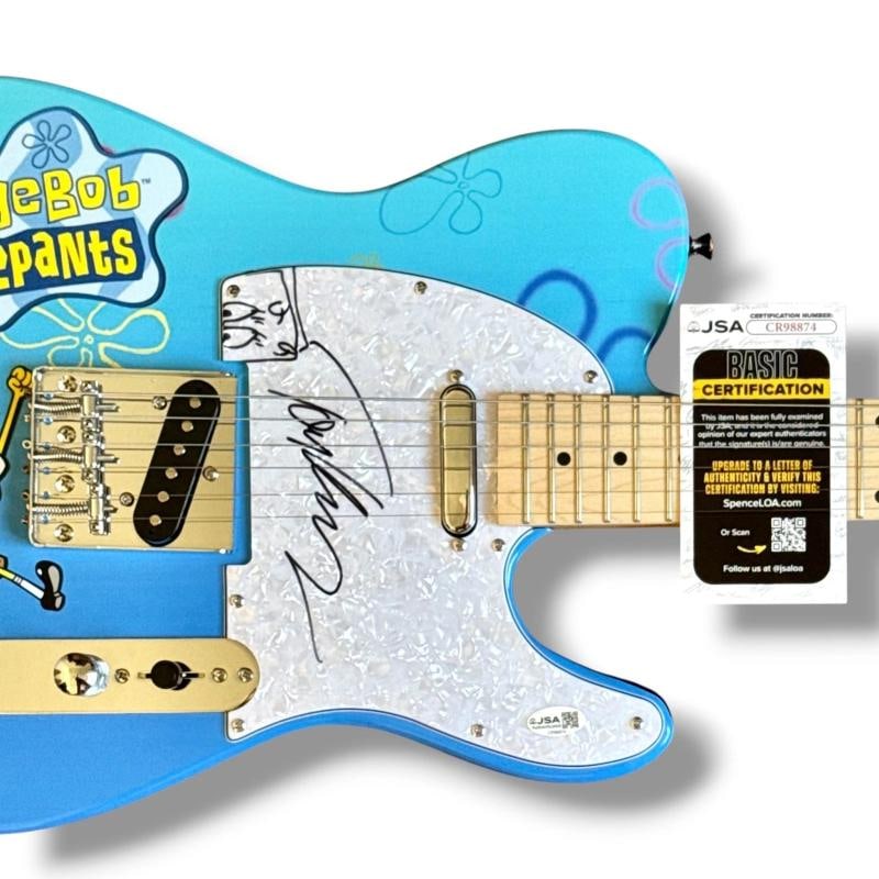 Tom Kenny Signed Guitar Custom Graphics JSA COA SpongeBob Squarepants Sketch! - 2