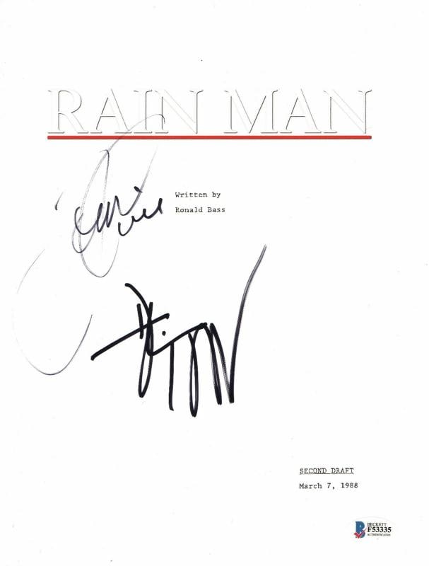 TOM CRUISE DUSTIN HOFFMAN SIGNED AUTOGRAPH RAIN MAN FULL SCRIPT BECKETT BAS (1 of 1)