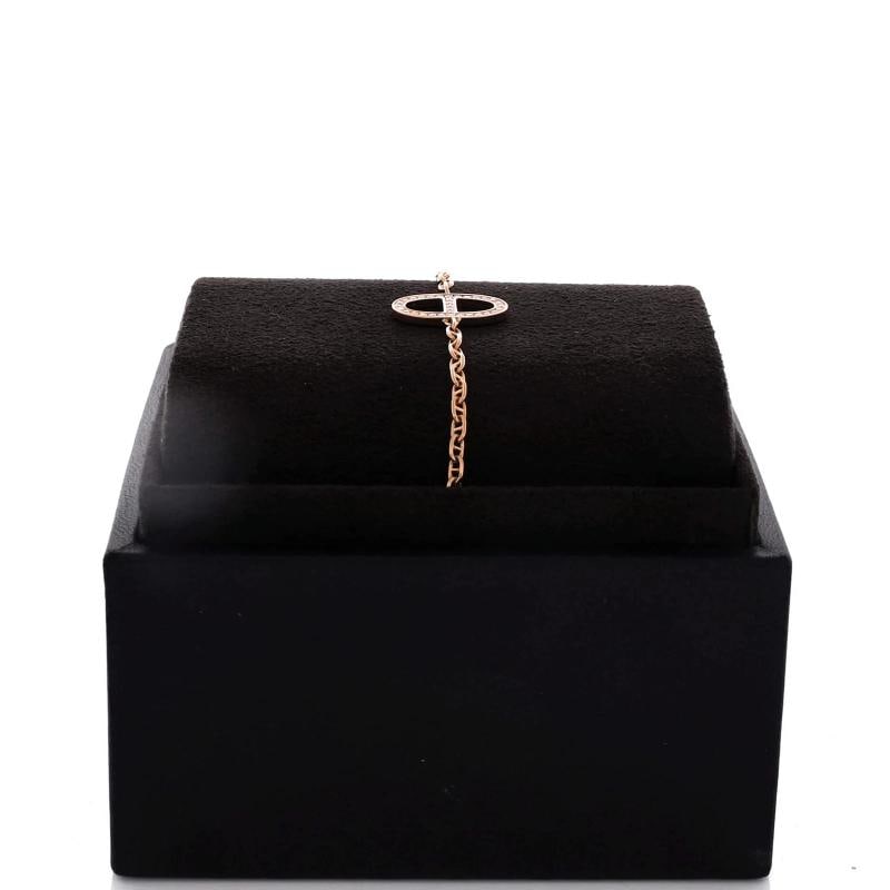 Hermes Chaine d'Ancre Contour Bracelet 18K Rose Gold with Diamonds - 2