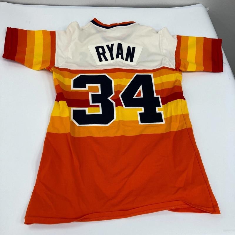 Nolan Ryan Signed 1970's Sand-Knit Houston Astros Vintage Jersey JSA COA - 5
