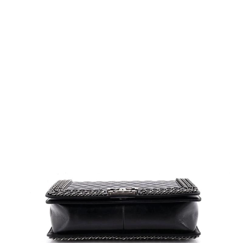 Chanel Chained Boy Flap Bag Quilted Glazed Calfskin Old Medium - 4