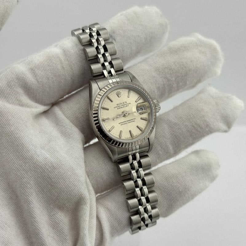 Rolex Ladies Datejust 69174 26mm Silver Dial Steel 18K White Gold Box Papers - 10