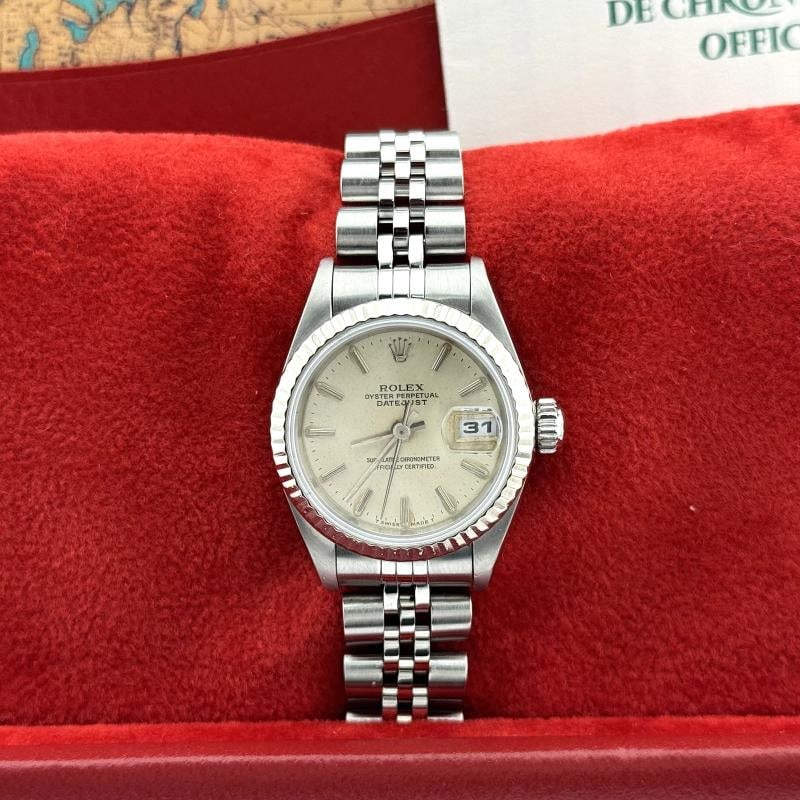Rolex Ladies Datejust 69174 26mm Silver Dial Steel 18K White Gold Box Papers - 2