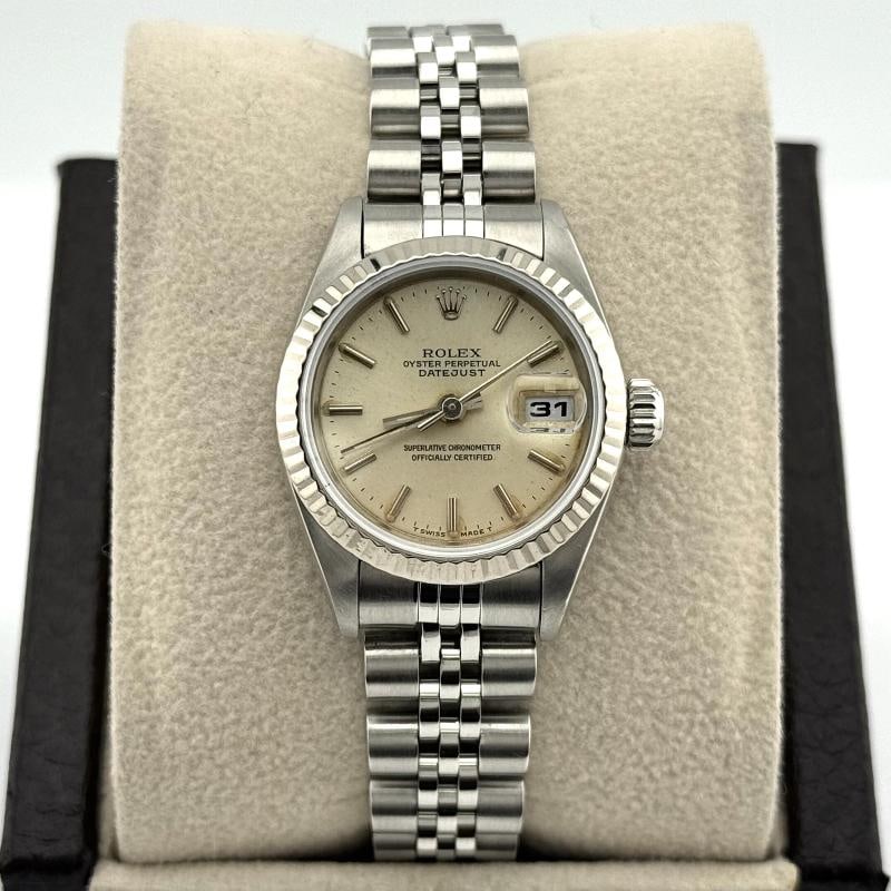 Rolex Ladies Datejust 69174 26mm Silver Dial Steel 18K White Gold Box Papers - 3