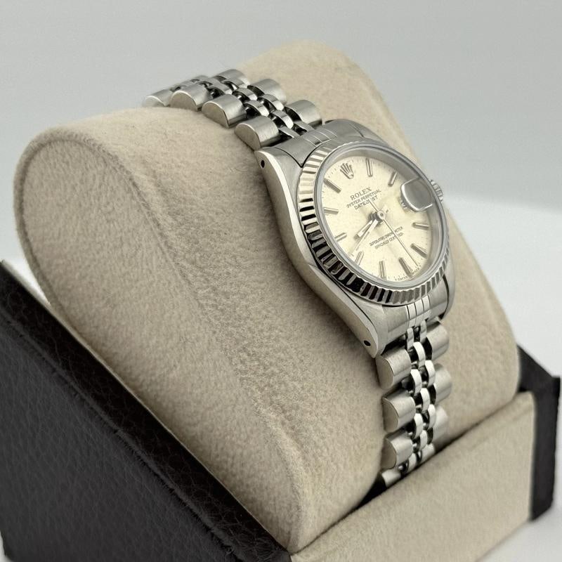 Rolex Ladies Datejust 69174 26mm Silver Dial Steel 18K White Gold Box Papers - 9