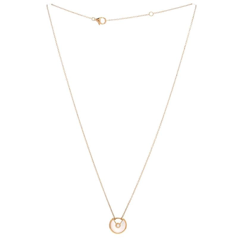 Cartier Amulette de Cartier Pendant Necklace 18K Yellow Gold with Mother of - 3