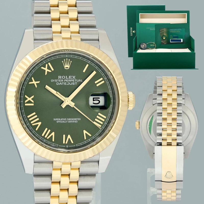 2026 NEW 126333 Rolex DateJust 41 Two Tone Jubilee Gold 41m Green Roman Watch: Condition: Pre-owned - Excellent,Brand: Rolex,Department: Unisex Adults,Type: Wristwatch,Model: DateJust,Reference Number: 126333,With Original Box/Packaging: Yes,With Papers: No,Customized: No,Countr