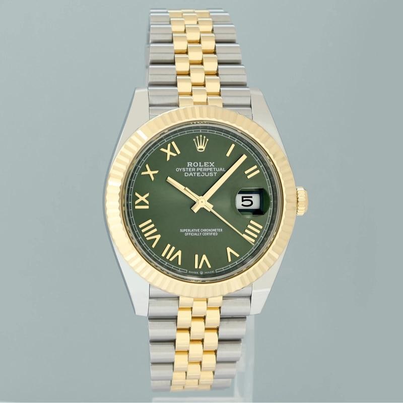 2026 NEW 126333 Rolex DateJust 41 Two Tone Jubilee Gold 41m Green Roman Watch - 2