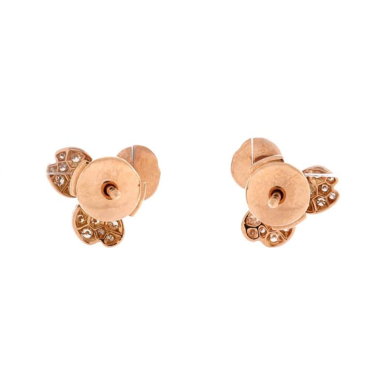 Tiffany & Co. Paper Flowers Stud Earrings 18K Rose Gold and Diamonds - 3