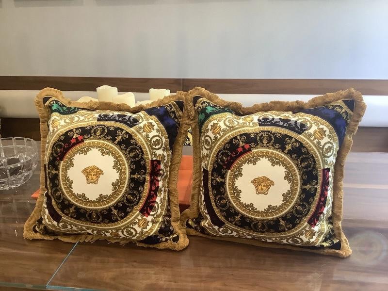 Set Of -2 Custom Made Xl Versace Multi Color Velvet Pillows Sz28Ã¢â‚¬Â - 10