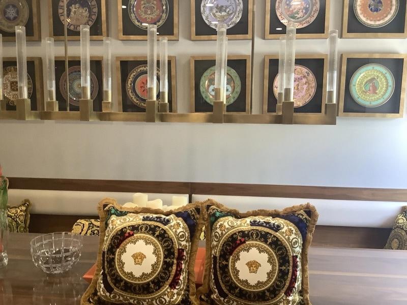 Set Of -2 Custom Made Xl Versace Multi Color Velvet Pillows Sz28Ã¢â‚¬Â - 11