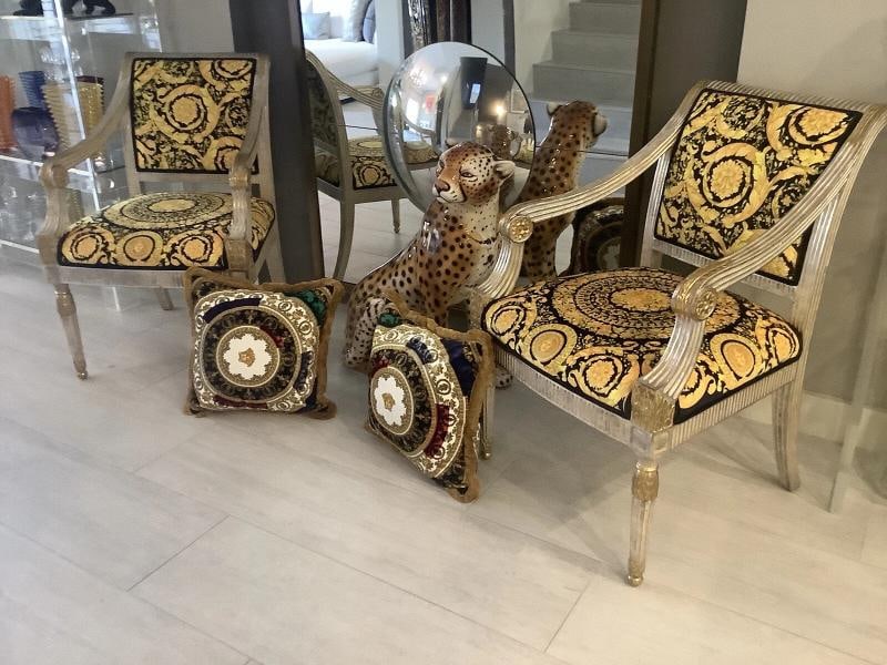 Set Of -2 Custom Made Xl Versace Multi Color Velvet Pillows Sz28Ã¢â‚¬Â - 14