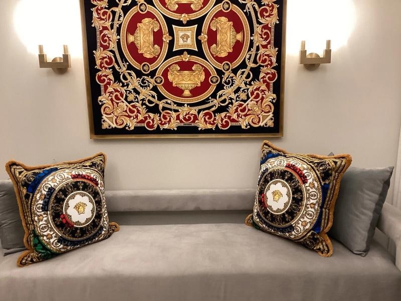 Set Of -2 Custom Made Xl Versace Multi Color Velvet Pillows Sz28Ã¢â‚¬Â - 4