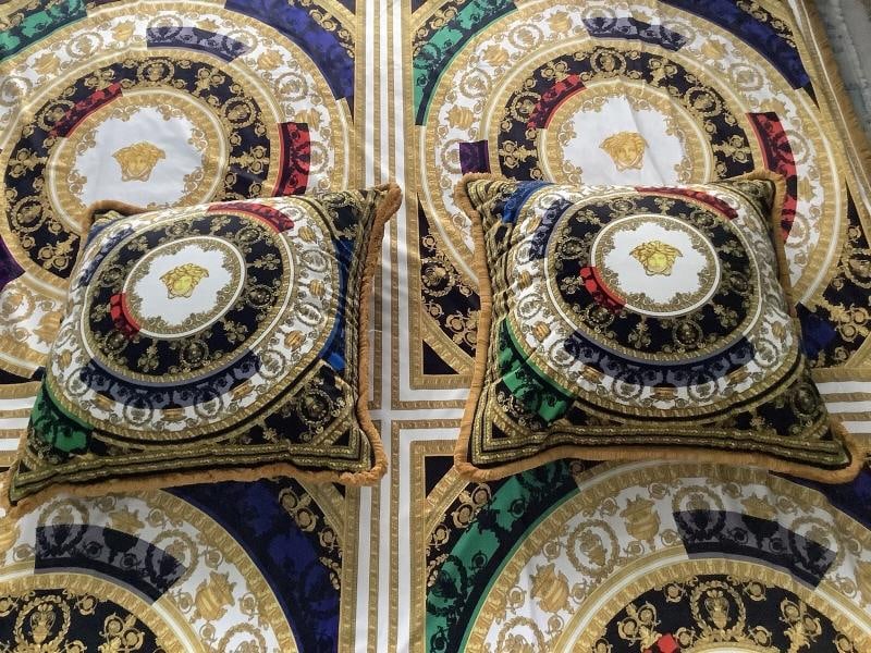 Set Of -2 Custom Made Xl Versace Multi Color Velvet Pillows Sz28Ã¢â‚¬Â - 5