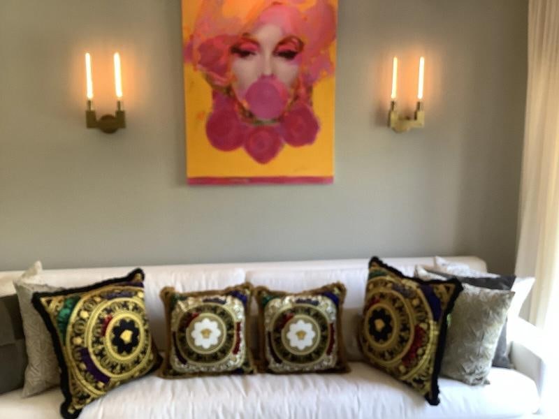 Set Of -2 Custom Made Xl Versace Multi Color Velvet Pillows Sz28Ã¢â‚¬Â - 7