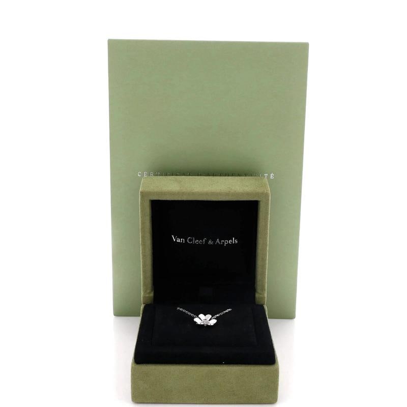 Van Cleef & Arpels Frivole Pendant Necklace 18K White Gold and Diamond Mini - 2