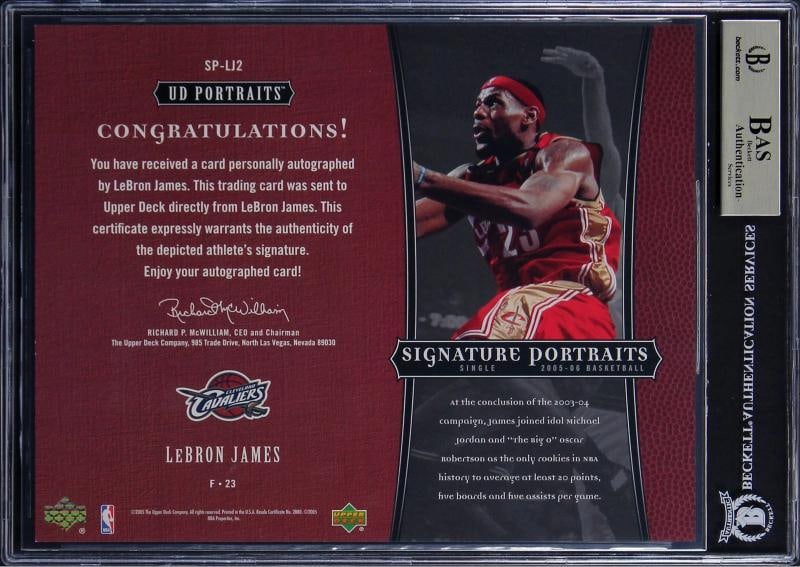 LeBron James Signed 2005 UD 8x10 Signature Portraits #LJ2 Card Auto 10! BAS Slab - 2