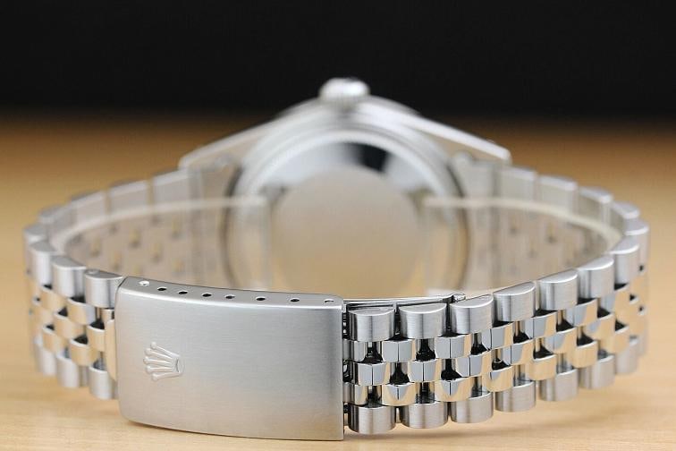 MENS ROLEX DATEJUST SILVER DIAMOND 18K WHITE GOLD & STAINLESS STEEL WATCH - 6