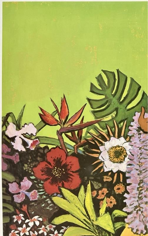 Original Vintage Poster HAWAII UNITED AIR LINES Airline Travel Galli Hula LINEN - 2