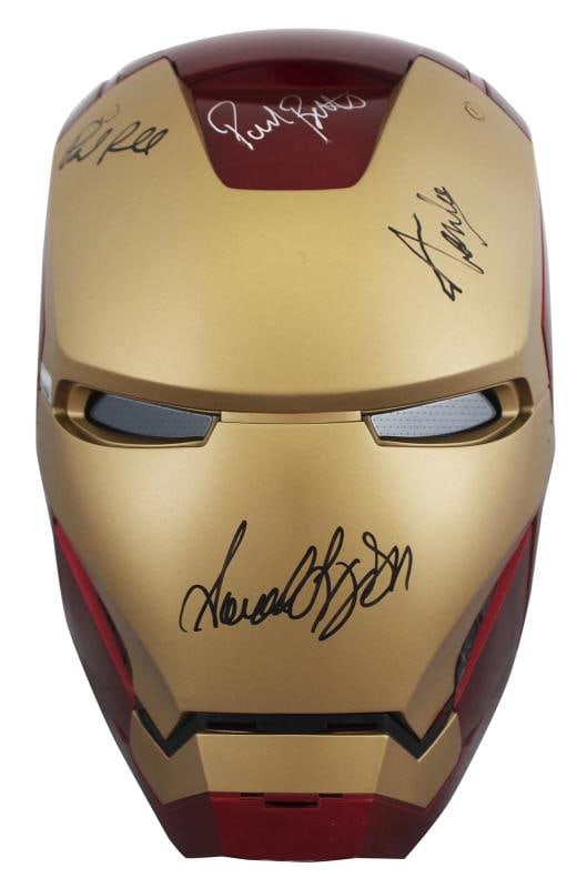 The Avengers (5) Lee, Jackson, Rudd +2 Signed Iron Man F/S Helmet BAS #AE64811 - 2