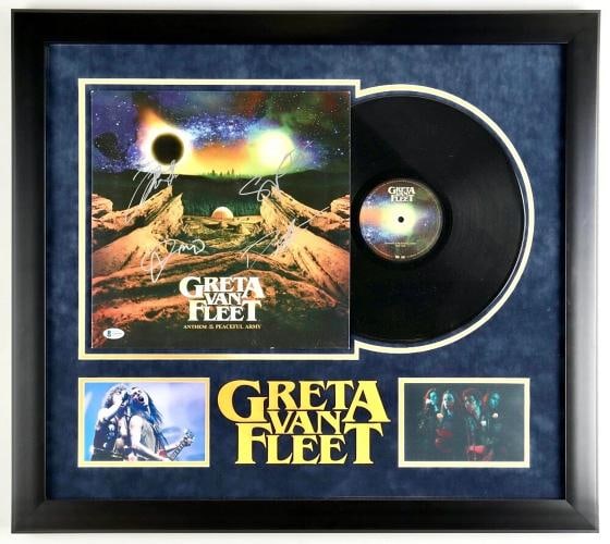 GRETA VAN FLEET Signed Vinyl LP Beckett COA ANTHEM OF THE PEACEFUL ARMY ALL 4: Industry: Music,Object Type: Record,Original/Reproduction: Original,Signed: Yes,Autograph Authentication: Beckett,Country of Origin: United States