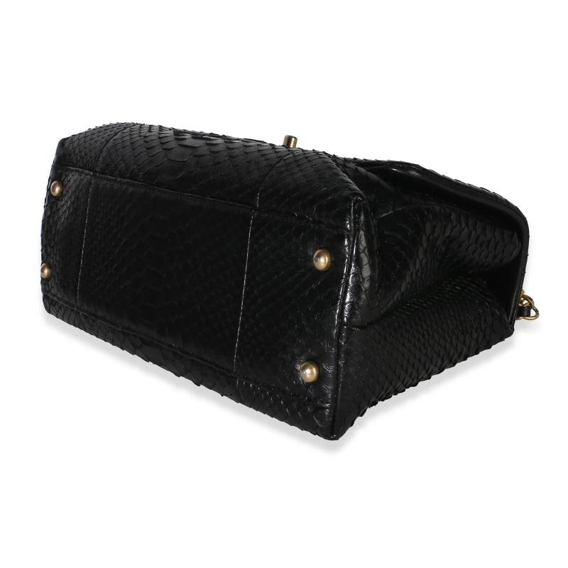 Chanel Black Python Medium Coco Top Handle Bag - 7