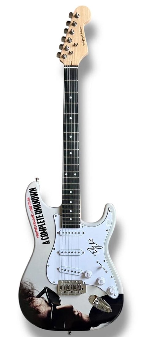 Timothee Chalamet Signed Guitar Custom JSA COA Bob Dylan Timothy Chalamet - 3