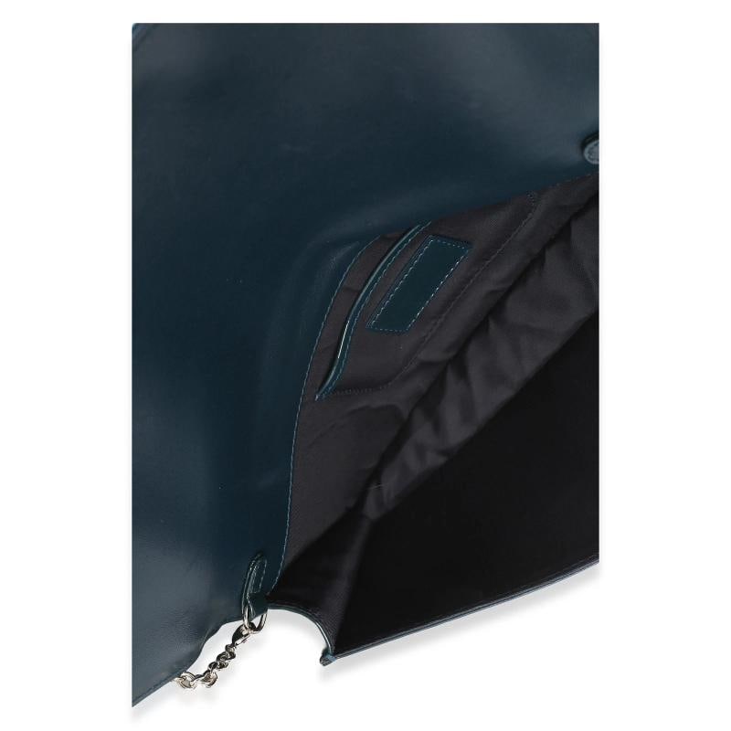 Christian Dior Blue Patent Cannage Lady Dior Clutch With Chain - 5