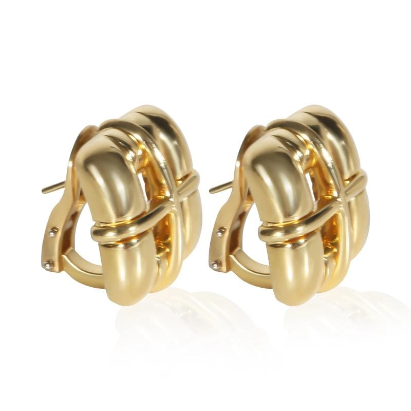 Tiffany & Co. Yellow Gold Square Window Biscayne Earrings - 2