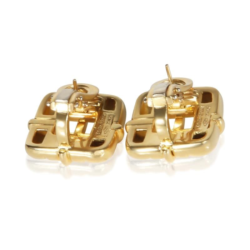 Tiffany & Co. Yellow Gold Square Window Biscayne Earrings - 4