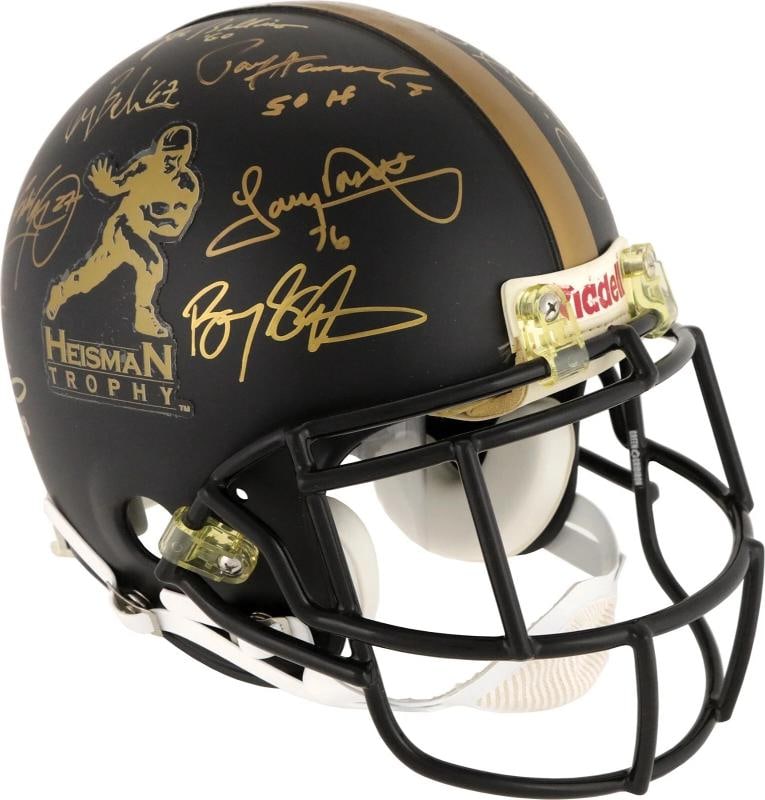 Heisman Trophy Winners Signed Full Size Helmet 18 Sigs PSA DNA COA: Sport: Football,Signed: Yes,Autograph Authentication: Professional Sports Authenticator (PSA),Original/Reprint: Original,Product: Helmet,Country of Origin: United States